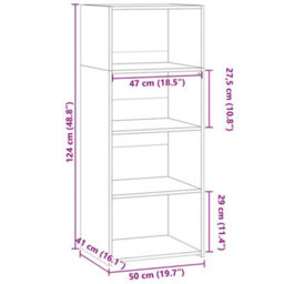 Berkfield Highboard Grey Sonoma 50X41X124 Cm Engineered Wood - thumbnail 9