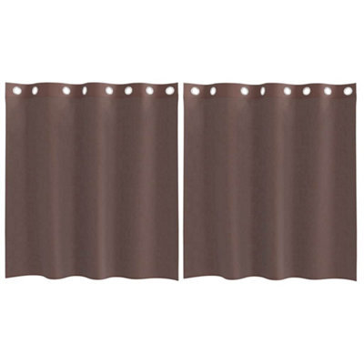 Berkfield Durable Voile Curtains With Grommets 2 Pcs Brown 140X140 Cm