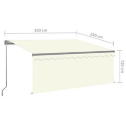 Berkfield Manual Retractable Awning With Blind 3.5X2.5M Cream - thumbnail 7