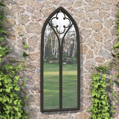 Berkfield Garden Mirror Black 70X30 Cm Iron For Outdoor Use - image 1