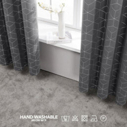 Deconovo Blackout Eyelet Curtains, Thermal Insulated Diamond Foil Printed Curtains For Bedroom, 66 X 54 Inch, Grey, One Pair - thumbnail 4