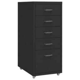 Berkfield Mobile File Cabinet Black 28X41X69 Cm Metal