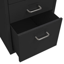Berkfield Mobile File Cabinet Black 28X41X69 Cm Metal - thumbnail 6