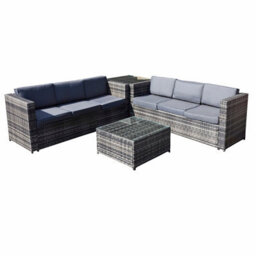 OSeasons Malta Rattan 6 Seater Corner Set In Walnut Grey - thumbnail 2