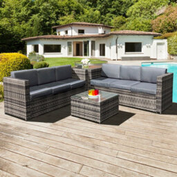 OSeasons Malta Rattan 6 Seater Corner Set In Walnut Grey - thumbnail 1