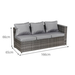 OSeasons Malta Rattan 6 Seater Corner Set In Walnut Grey - thumbnail 6