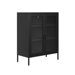 Wyld Haus Patak Black Metal Mesh Cabinet 2 Doors 2 Shelves - thumbnail 2