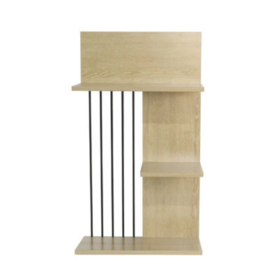 Natural Wall Shelving Unit 3 Tier Bookcase Storage Home Office Wooden Display Shelf Tidy - image 1