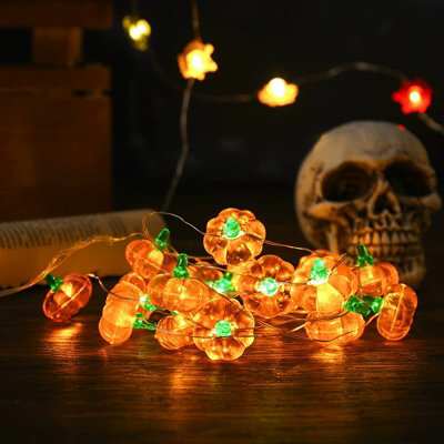 3M 30 Led Twinkling 3D Pumpkin String Lights, Battery Powered Orange Pumpkin Fairy Lights, Holiday Decorative Light String - image 1