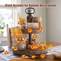 3M 30 Led Twinkling 3D Pumpkin String Lights, Battery Powered Orange Pumpkin Fairy Lights, Holiday Decorative Light String - thumbnail 3