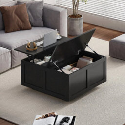 Black Lift Top Coffee Table With Large Storage Wood Living Room Center Table New - thumbnail 3