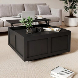 Black Lift Top Coffee Table With Large Storage Wood Living Room Center Table New - thumbnail 1