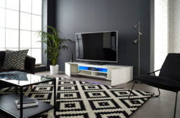 MMT Funiture Designs Modern White 200Cm Matt Gloss Tv Stand Cabinet Suitable For 55 - 80 Inch 4K Led Flat Screen Tv's - thumbnail 6