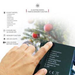 Netta Battery Operated 200 Led 20M Christmas Tree Fairy Lights With Timer - Multi - thumbnail 6