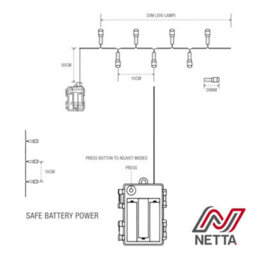 Netta Battery Operated 200 Led 20M Christmas Tree Fairy Lights With Timer - Multi - thumbnail 7