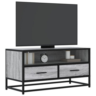 Berkfield Tv Cabinet Grey Sonoma 80X34.5X40 Cm Engineered Wood And Metal - image 1
