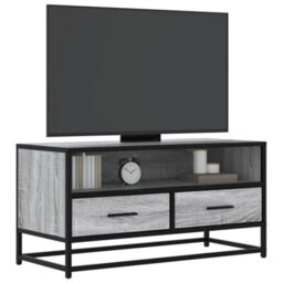 Berkfield Tv Cabinet Grey Sonoma 80X34.5X40 Cm Engineered Wood And Metal - thumbnail 1