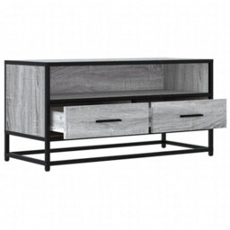 Berkfield Tv Cabinet Grey Sonoma 80X34.5X40 Cm Engineered Wood And Metal - thumbnail 7