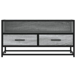 Berkfield Tv Cabinet Grey Sonoma 80X34.5X40 Cm Engineered Wood And Metal - thumbnail 4