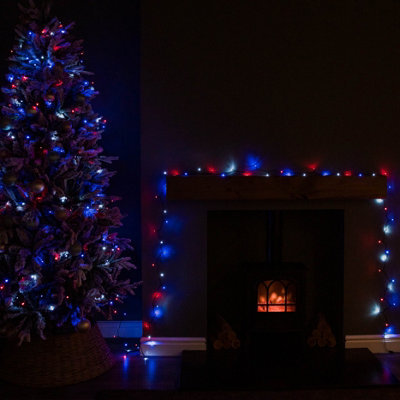Samuel Alexander 28.7M 360 Led Supabrights Multi-Action Christmas String Lights With Timer In Blue, Red & White - image 1