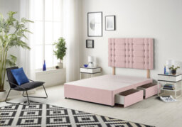 Somnior Beds Somnior Bliss Plush Pink Divan Bed Base With 2 Drawers And Headboard - Single