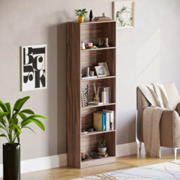 Lassic Vida Designs Cambridge Walnut 5 Tier Extra Large Bookcase Freestanding Shelving Unit (H)1750mm (W)600mm (D)240mm - thumbnail 1
