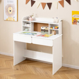 Gainoom Kids Study Desk With Hutch Writing Table W/ Cork Bulletin Board For Boys And Girls Aged 8-12 Years Old - thumbnail 4