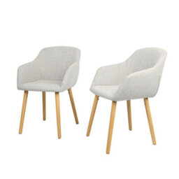 Luciano - Dining Chairs In Premium Textured Linen Set Of 2 Grey - thumbnail 3