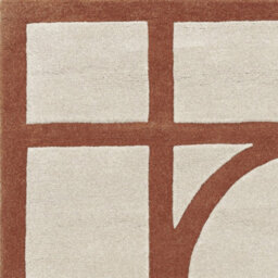 Rust Geometric Wool Bordered Geometric Rug For Bedroom & Living Room-120Cm X 170Cm - thumbnail 3
