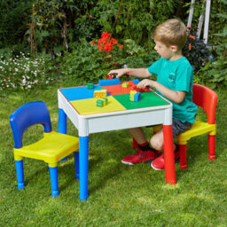 Liberty House Toys Kid's 5-In-1 Activity Table And Two Chairs Set, Multicolour - thumbnail 1