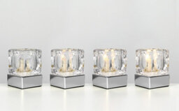 Valuelights Cube Pair Of Modern Chrome Glass Ice Cube Touch Table Lamps - thumbnail 5