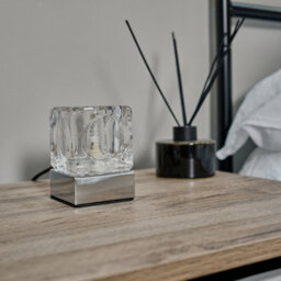 Valuelights Cube Pair Of Modern Chrome Glass Ice Cube Touch Table Lamps - thumbnail 6