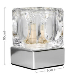 Valuelights Cube Pair Of Modern Chrome Glass Ice Cube Touch Table Lamps - thumbnail 8