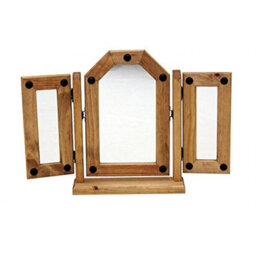 Mercers Furniture Corona Triple Dressing Table Mirror Adjustable Solid Wood Pine Wooden With Mexican Styling