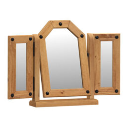 Mercers Furniture Corona Triple Dressing Table Mirror Adjustable Solid Wood Pine Wooden With Mexican Styling - thumbnail 3