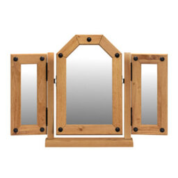 Mercers Furniture Corona Triple Dressing Table Mirror Adjustable Solid Wood Pine Wooden With Mexican Styling - thumbnail 2