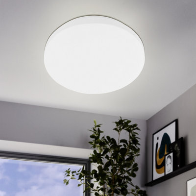 Eglo Basic Pogliola-E Ceiling Or Wall Light, 310mm, 1900 Lumen Cool White, Slim White Steel Design - image 1