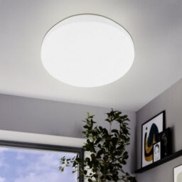 Eglo Basic Pogliola-E Ceiling Or Wall Light, 310mm, 1900 Lumen Cool White, Slim White Steel Design