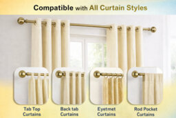 Shopnbits Black Nickel Extendable Curtain Pole Set 160 To 310Cm 28mm Heavy Duty Metal Rod Ball Finials - thumbnail 3