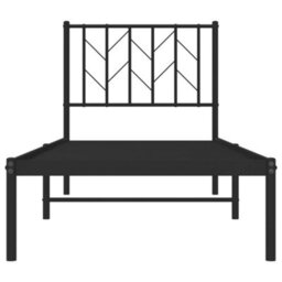 Berkfield Metal Bed Frame Without Mattress With Headboard Black 75X190Cm - thumbnail 5