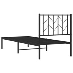 Berkfield Metal Bed Frame Without Mattress With Headboard Black 75X190Cm - thumbnail 7
