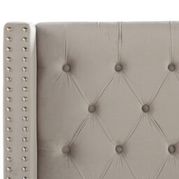 Beliani Bed Velvet Lubbon 180 X 200 Cm (Eu Super King) Light Grey - thumbnail 9