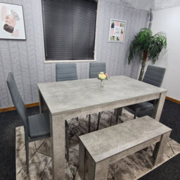 Kosy Koala Grey Dining Table With 4 Chairs And 1 Bench Kitchen Dining Set Of 6 - thumbnail 5