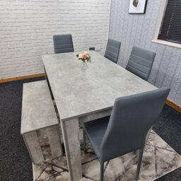 Kosy Koala Grey Dining Table With 4 Chairs And 1 Bench Kitchen Dining Set Of 6 - thumbnail 6