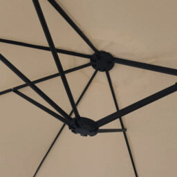 Berkfield Double-Head Parasol Taupe 449X245 Cm - thumbnail 6