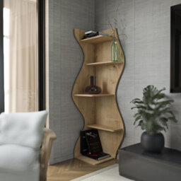 Decorotika Nila Corner Bookcase  Sapphire Oak