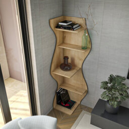 Decorotika Nila Corner Bookcase  Sapphire Oak - thumbnail 2