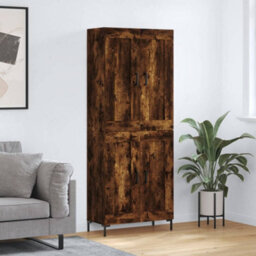 Berkfield Highboard Smoked Oak 69.5X34X180 Cm Engineered Wood - thumbnail 1