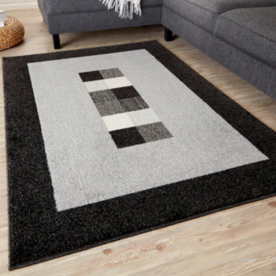 The Rugs Ephesus Collection Modern Rugs Grey Black  7439Gb - image 1