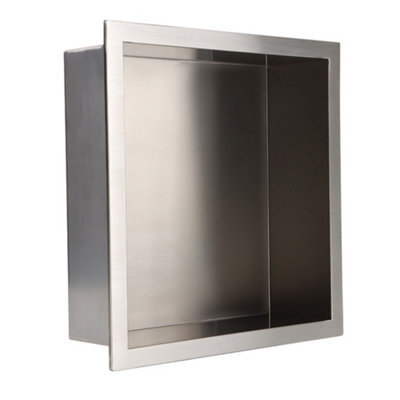 Homestylestore Stainless Steel Recessed Shower Niche Storage Shelf 340 X 340mm - image 1